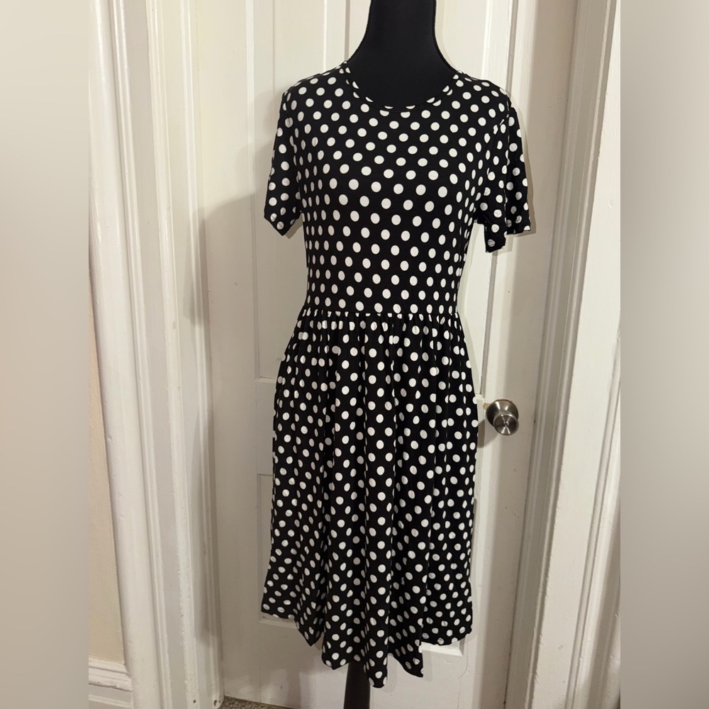NWT Women's DB Moon size medium dress Polka‎ Dot Black and White Dress
